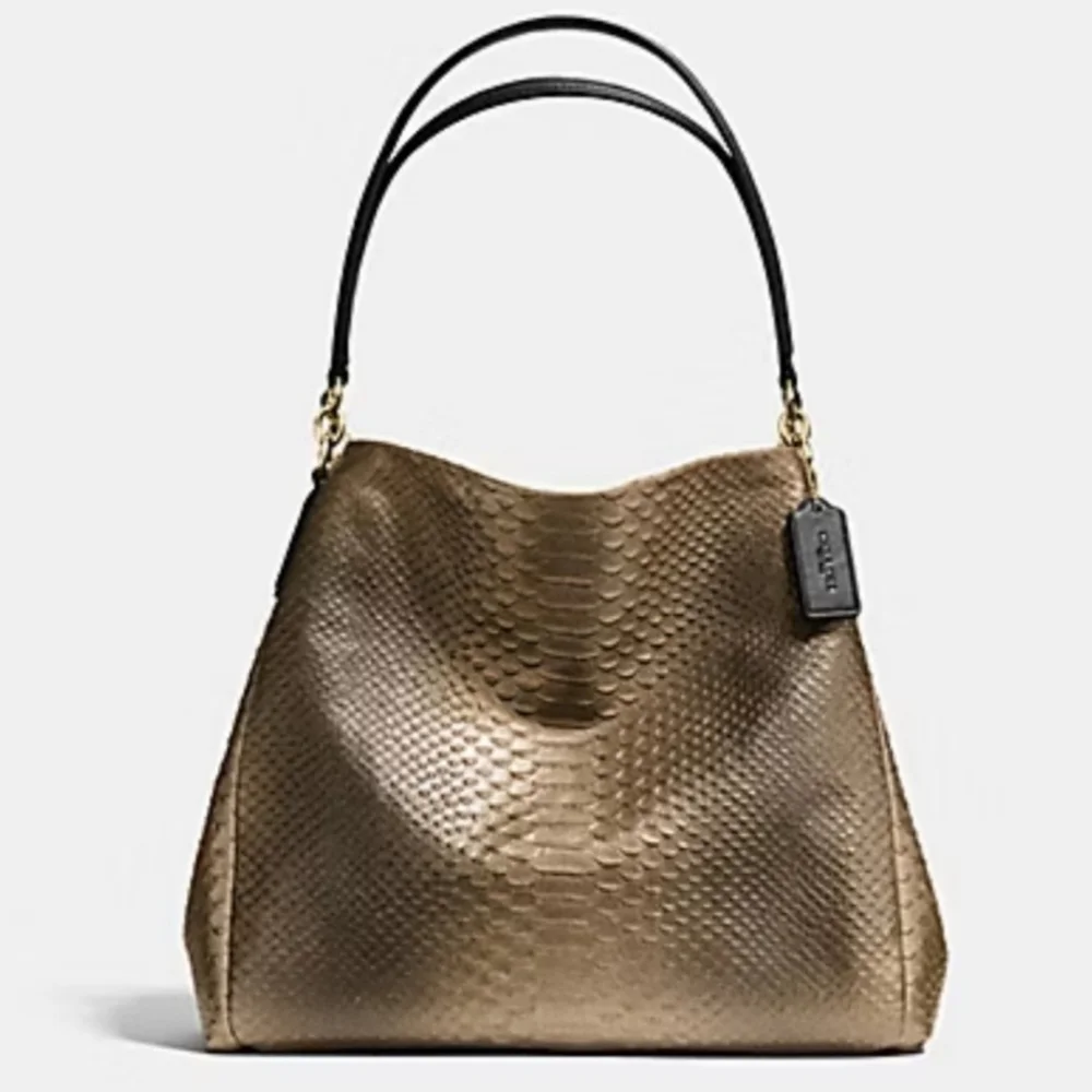 Coach Phoebe Metallic Snakeskin Handbag